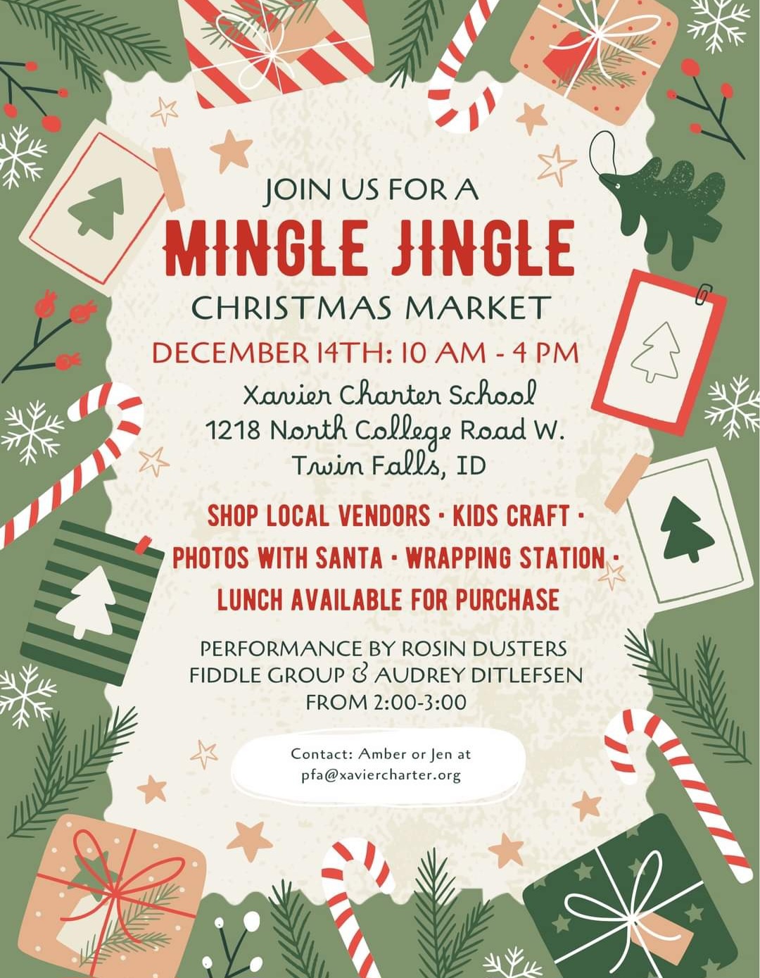 Mingle Jingle December 14 from 10am to 4pm.